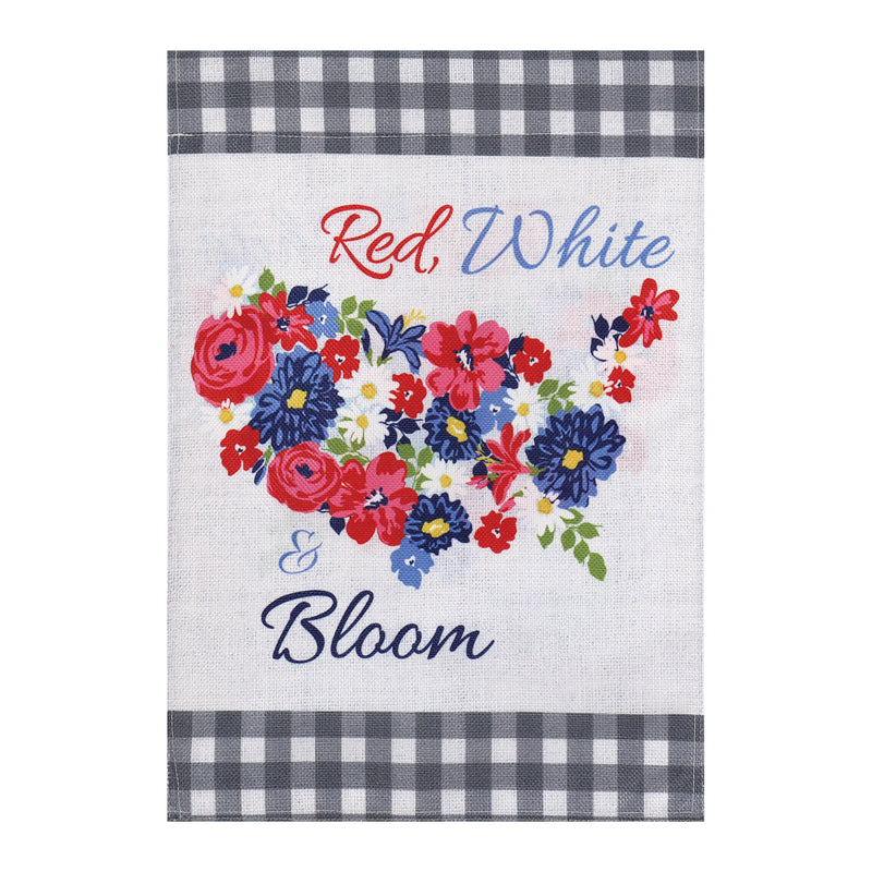 (Meadow Creek)Red, White, Bloom, Garden Burlap,14b9946