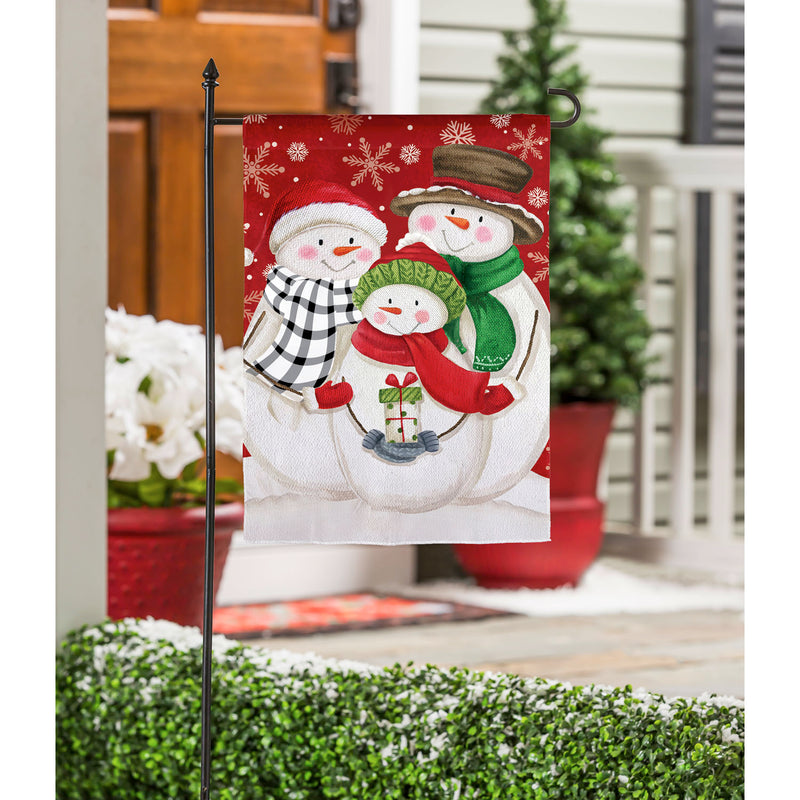 Snow Family Garden Textured Suede Flag,14es10099