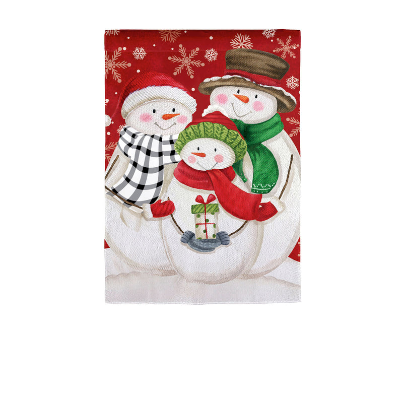 Snow Family Garden Textured Suede Flag,14es10099