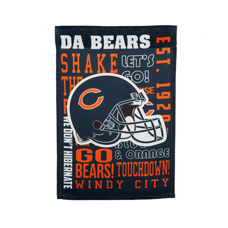 Evergreen Flag,Chicago Bears, Fan Rules ES Gar,12.5x18x0.1 Inches