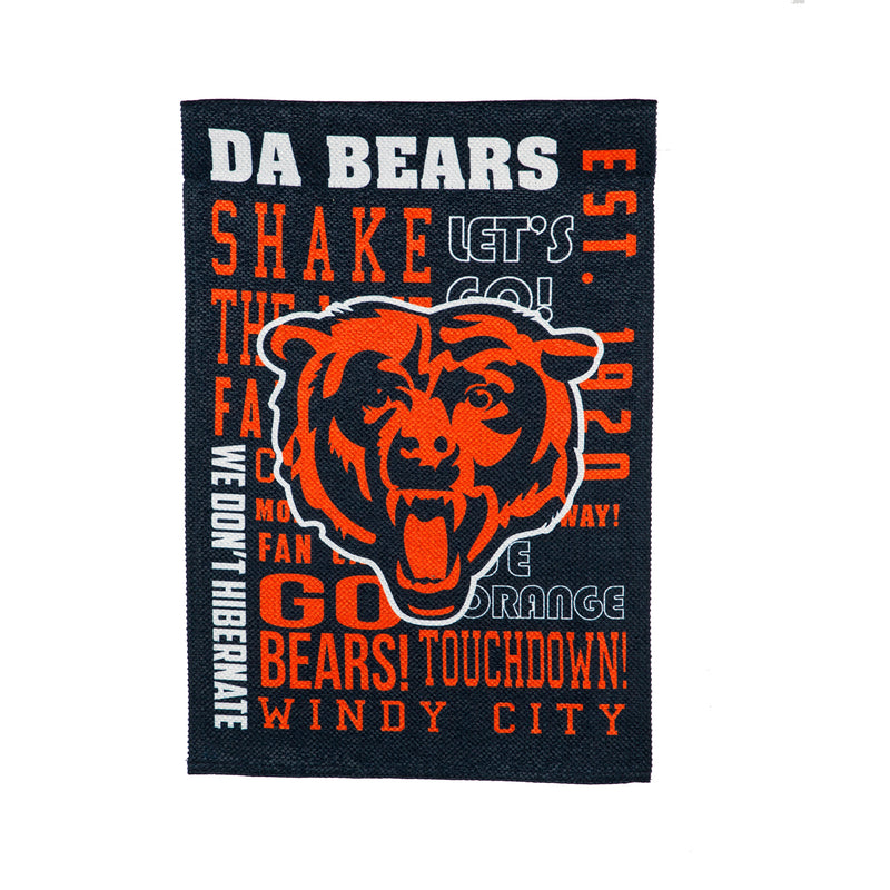 Evergreen Flag,Chicago Bears, Fan Rules ES Gar,12.5x18x0.1 Inches