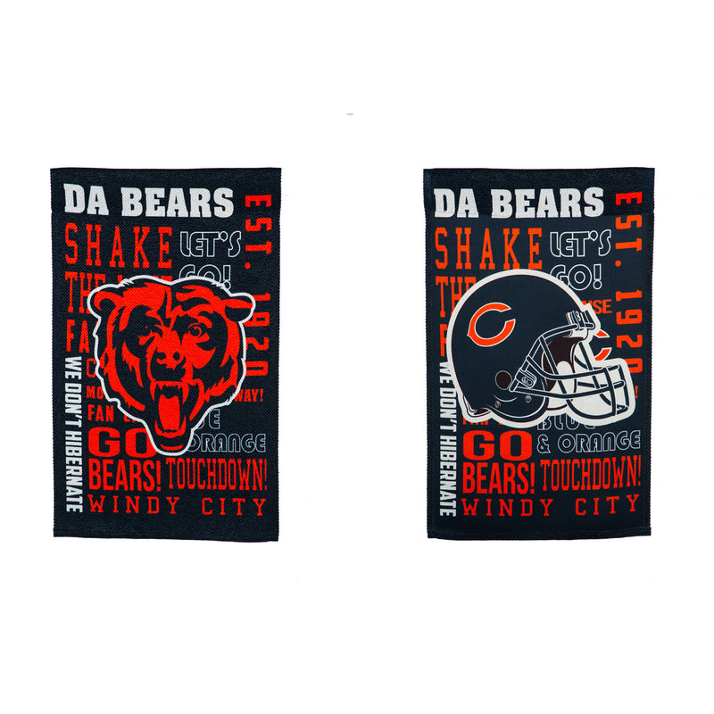 Evergreen Flag,Chicago Bears, Fan Rules ES Gar,12.5x18x0.1 Inches