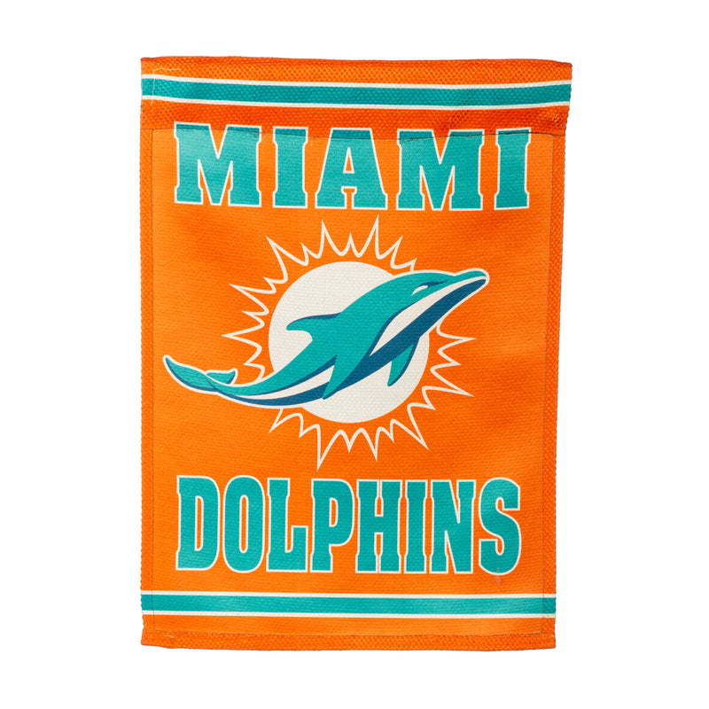 Evergreen Flag,Embossed Suede Flag, GDN Size, Miami Dolphins,12.5x0.2x18 Inches
