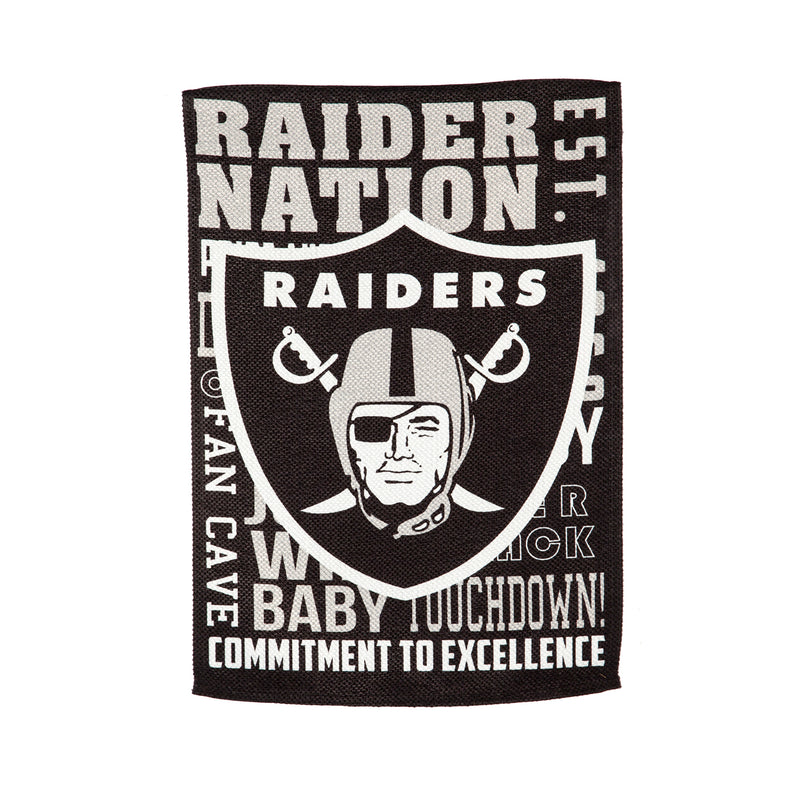 Evergreen Flag,Oakland Raiders, Fan Rules ES Gar,12.5x18x0.1 Inches