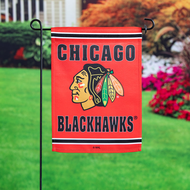 Evergreen Flag,Embossed Suede Flag, GDN Size, Chicago Blackhawks,12.5x0.2x18 Inches