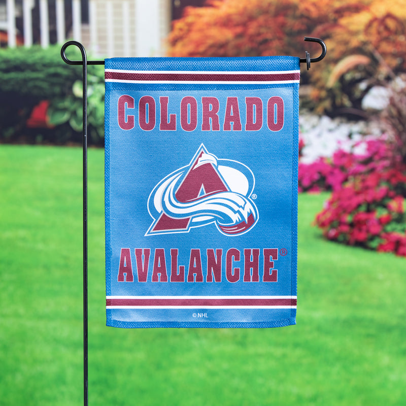 Evergreen Flag,Embossed Suede Flag, GDN Size, Colorado Avalanche,12.5x0.2x18 Inches