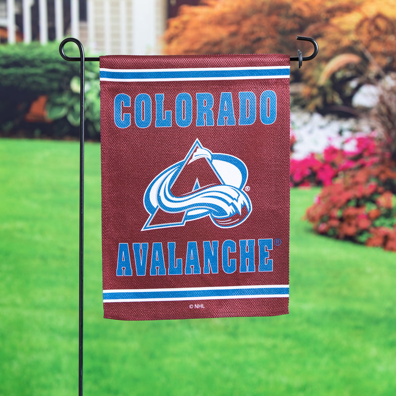 Evergreen Flag,Embossed Suede Flag, GDN Size, Colorado Avalanche,12.5x0.2x18 Inches