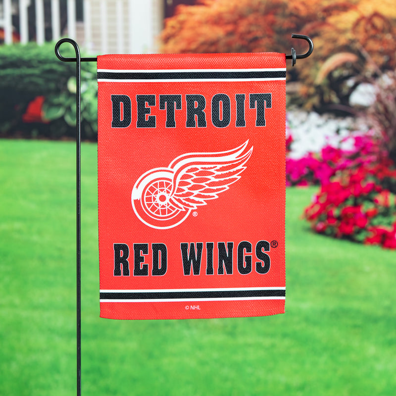 Evergreen Flag,Embossed Suede Flag, GDN Size, Detroit Red Wings,12.5x0.2x18 Inches