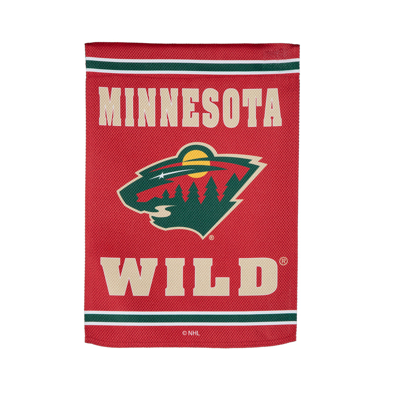 Evergreen Flag,Embossed Suede Flag, GDN Size, Minnesota Wild,12.5x0.2x18 Inches