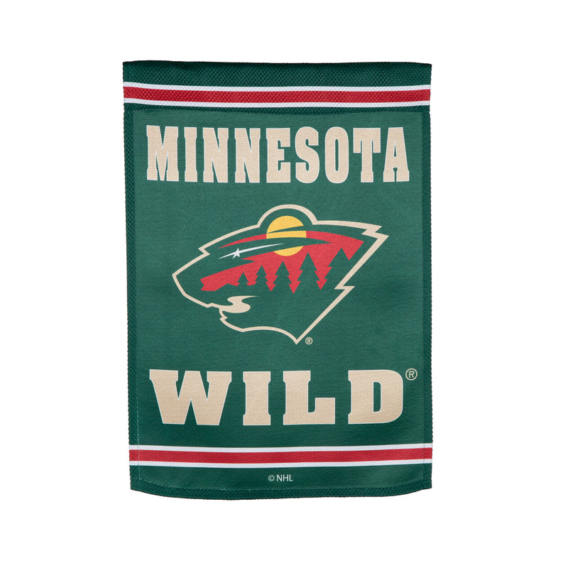 Evergreen Flag,Embossed Suede Flag, GDN Size, Minnesota Wild,12.5x0.2x18 Inches