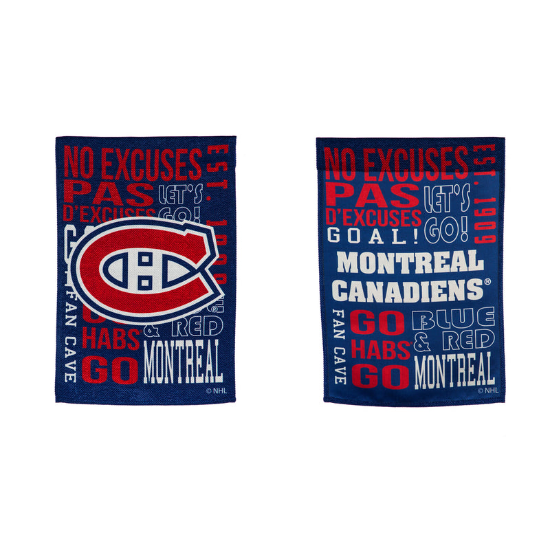 Evergreen Flag,Montreal Canadiens, Fan Rules ES Gar,12.5x18x0.1 Inches