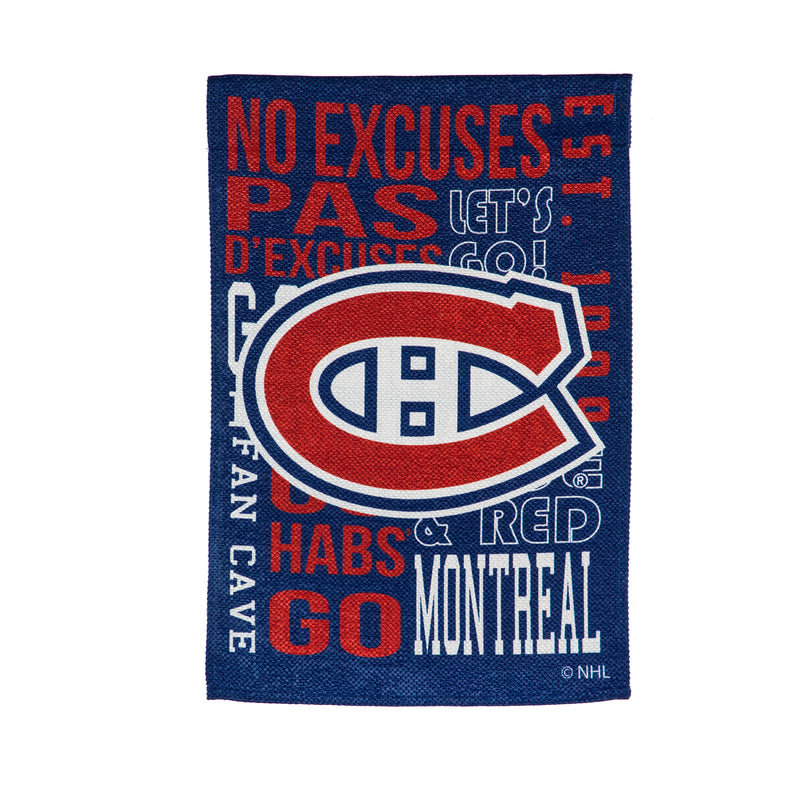 Evergreen Flag,Montreal Canadiens, Fan Rules ES Gar,12.5x18x0.1 Inches