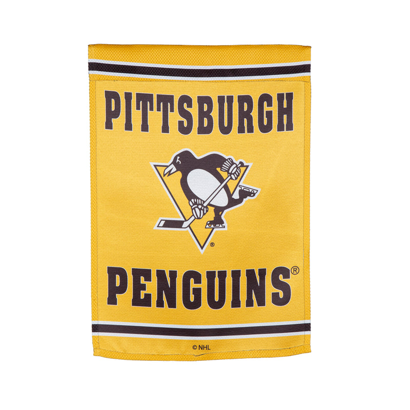 Evergreen Flag,Embossed Suede Flag, GDN Size, Pittsburgh Penguins,12.5x0.2x18 Inches