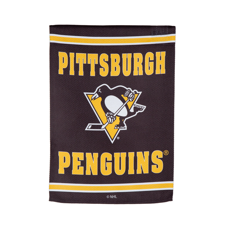 Evergreen Flag,Embossed Suede Flag, GDN Size, Pittsburgh Penguins,12.5x0.2x18 Inches