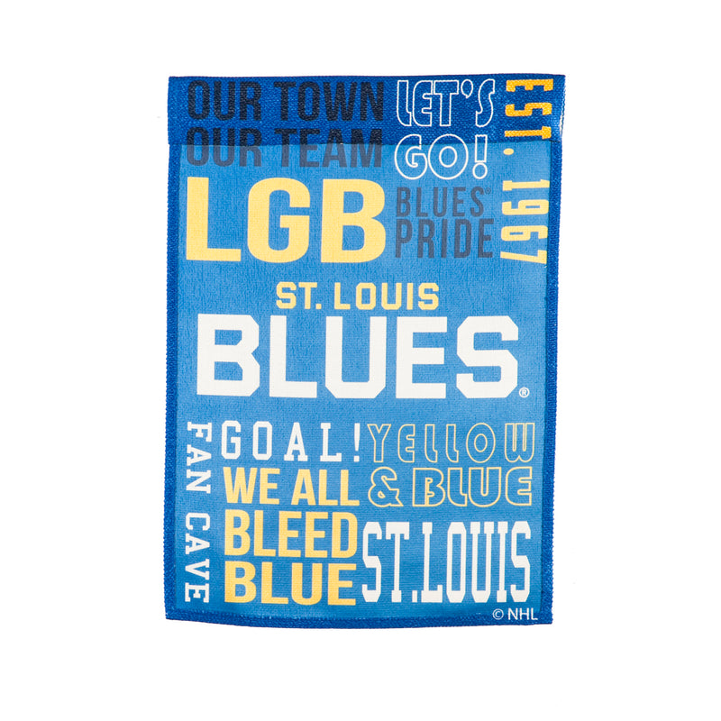 Evergreen Flag,St Louis Blues, Fan Rules ES Gar,12.5x18x0.1 Inches