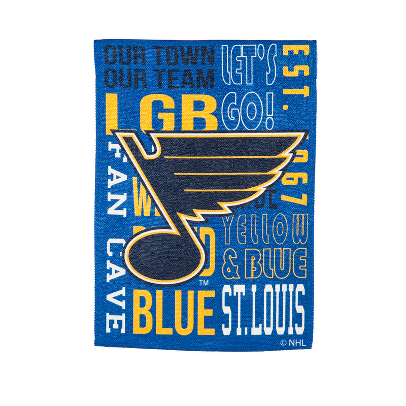 Evergreen Flag,St Louis Blues, Fan Rules ES Gar,12.5x18x0.1 Inches