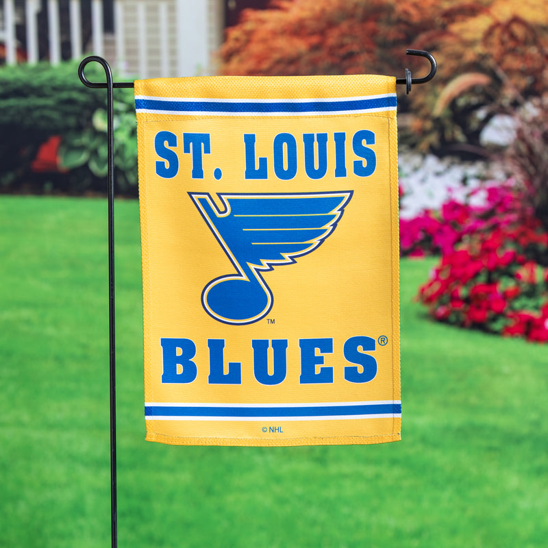 Evergreen Flag,Embossed Suede Flag, GDN Size, St Louis Blues,12.5x0.2x18 Inches