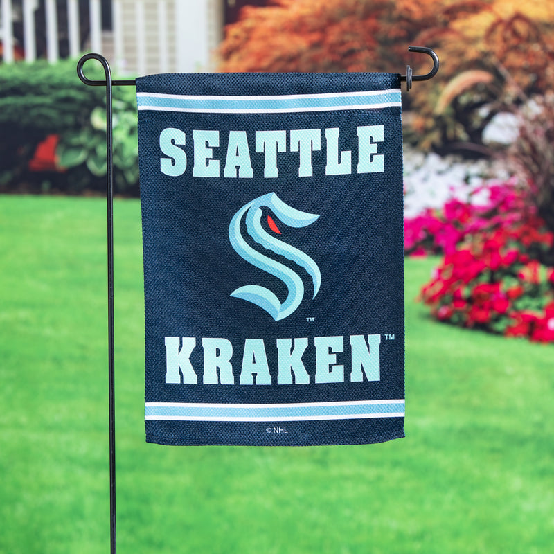 Evergreen Flag,Embossed Suede Flag, GDN Size, Seattle Kraken,12.5x0.2x18 Inches