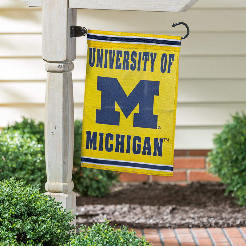 Evergreen Flag,Embossed Suede Flag, GDN Size, University Of Michigan,12.5x0.2x18 Inches