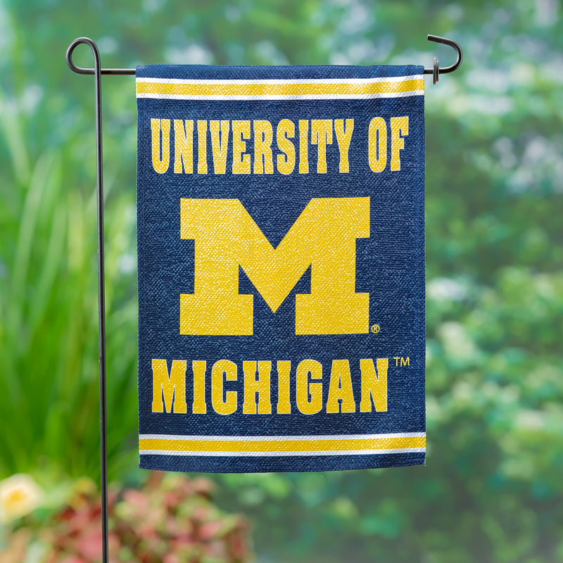 Evergreen Flag,Embossed Suede Flag, GDN Size, University Of Michigan,12.5x0.2x18 Inches