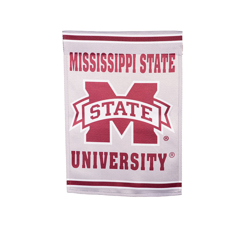 Evergreen Flag,Embossed Suede Flag, GDN Size, Mississippi State University,0.2x12.5x18 Inches