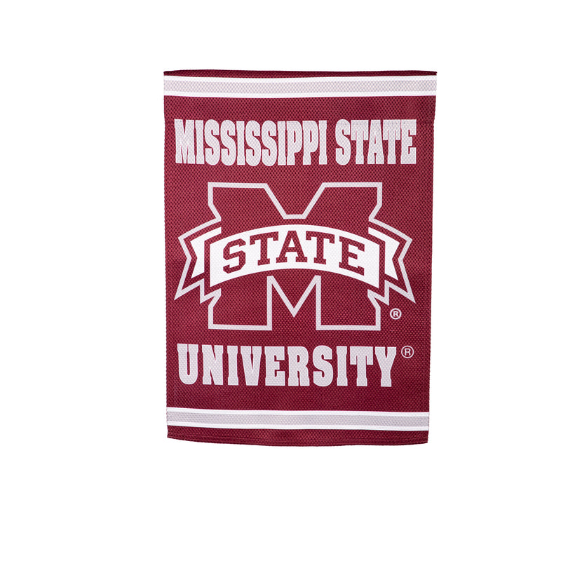 Evergreen Flag,Embossed Suede Flag, GDN Size, Mississippi State University,0.2x12.5x18 Inches