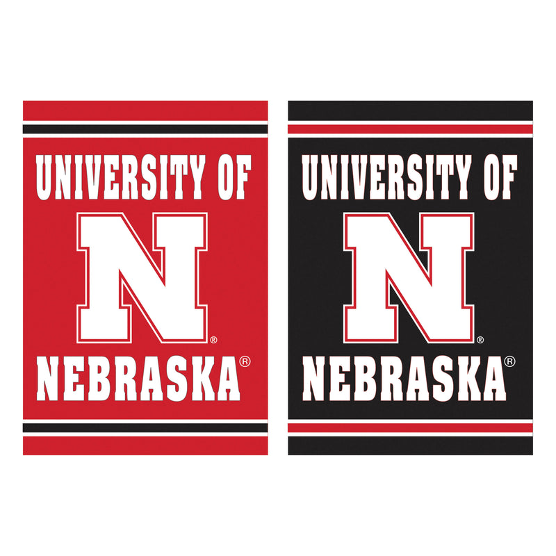 Evergreen Flag,Embossed Suede Flag, GDN Size, University of Nebraska,12.5x0.2x18 Inches