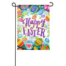 Happy Easter Eggs Garden Textured Suede Flag,14es9525