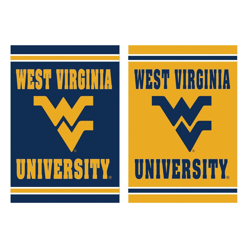 Evergreen Flag,Embossed Suede Flag, GDN Size, West Virginia University,12.5x0.2x18 Inches