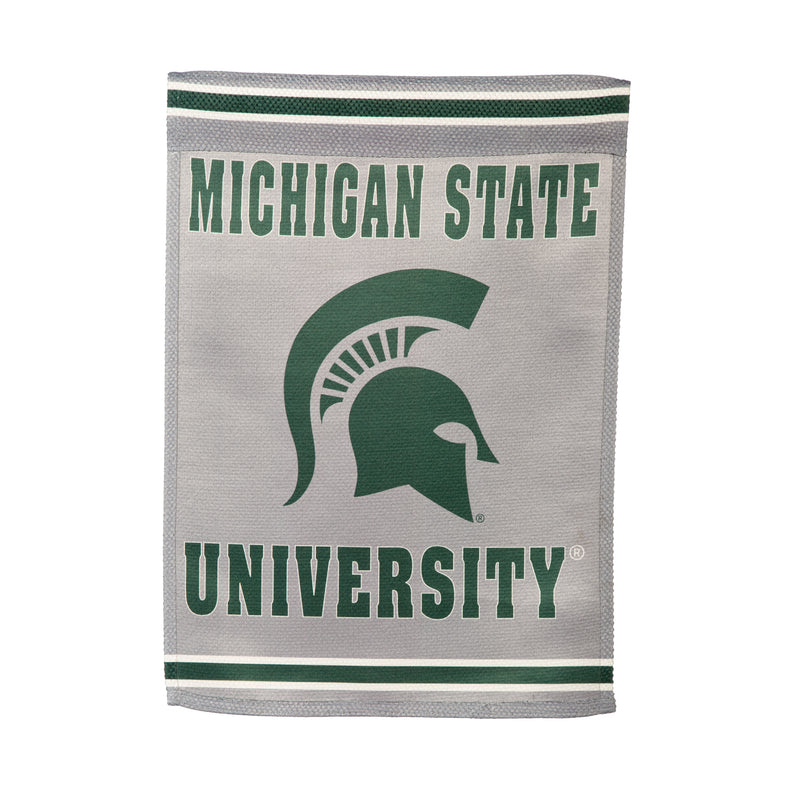 Evergreen Flag,Embossed Suede Flag, GDN Size, Michigan State University,12.5x0.2x18 Inches