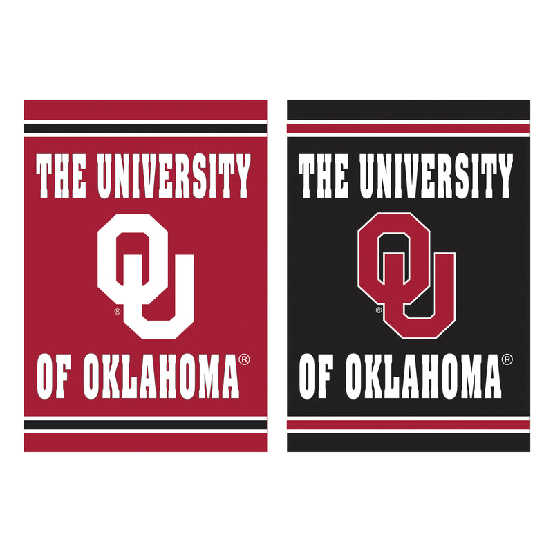 Evergreen Flag,Embossed Suede Flag, GDN Size, University of Oklahoma,12.5x0.2x18 Inches