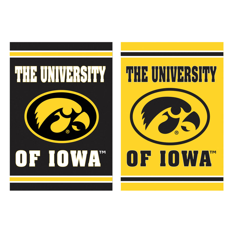 Evergreen Flag,Embossed Suede Flag, GDN Size, University of Iowa,12.5x0.2x18 Inches