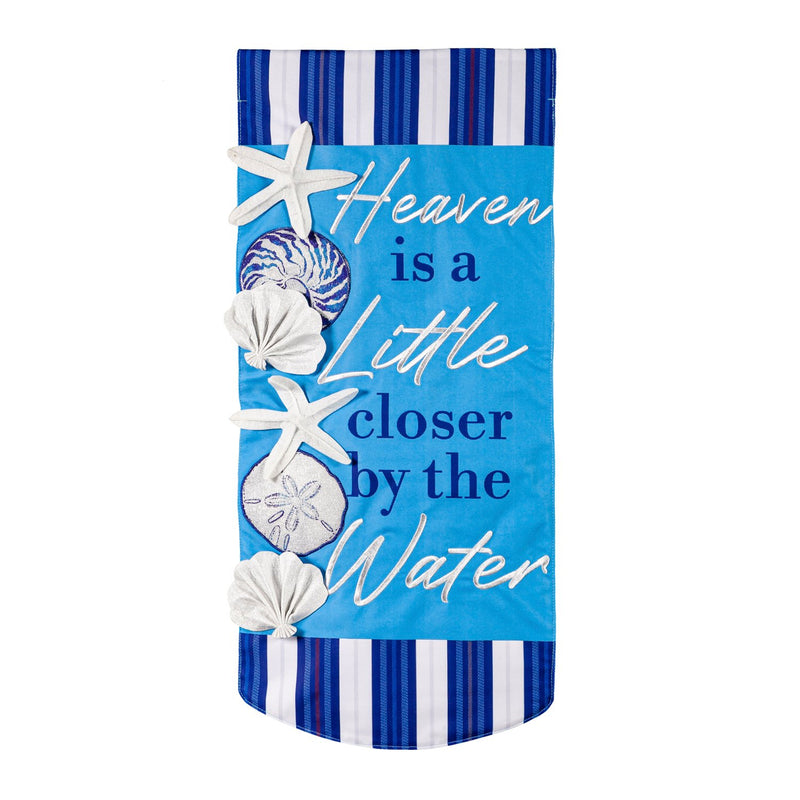 Evergreen Flag,Heaven is Closer by the Water Everlasting Impression Textile Decor,12.5x0.13x27.5 Inches