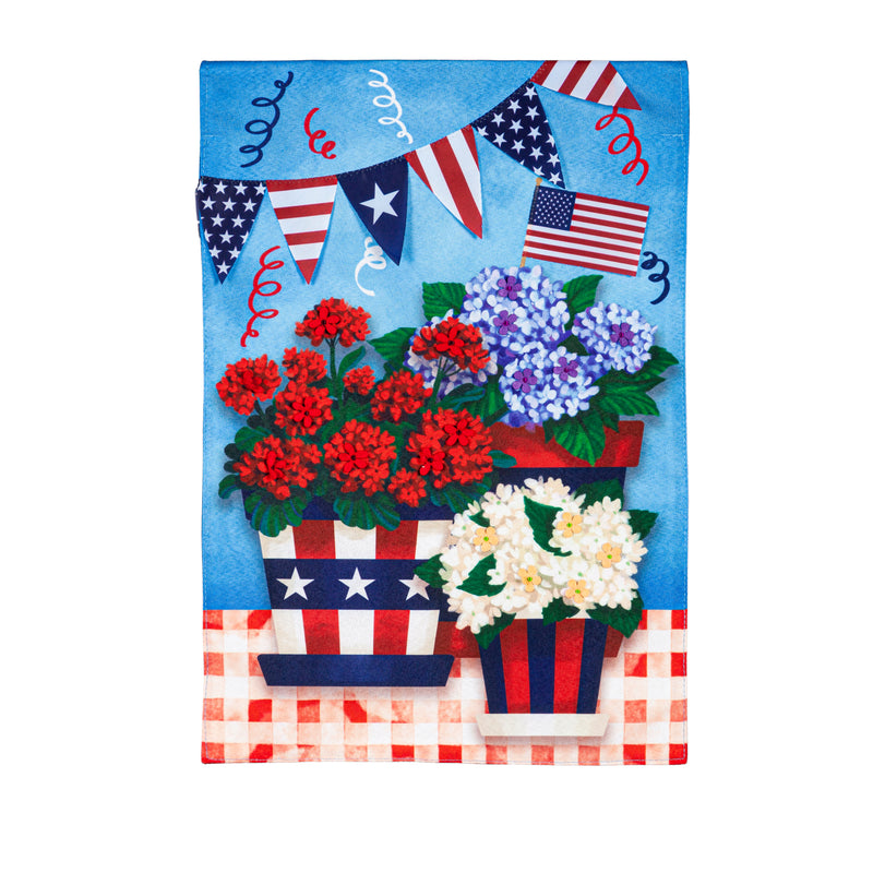 Evergreen Flag,Patriotic Flower Pot Garden Linen Flag,12.5x0.2x18 Inches