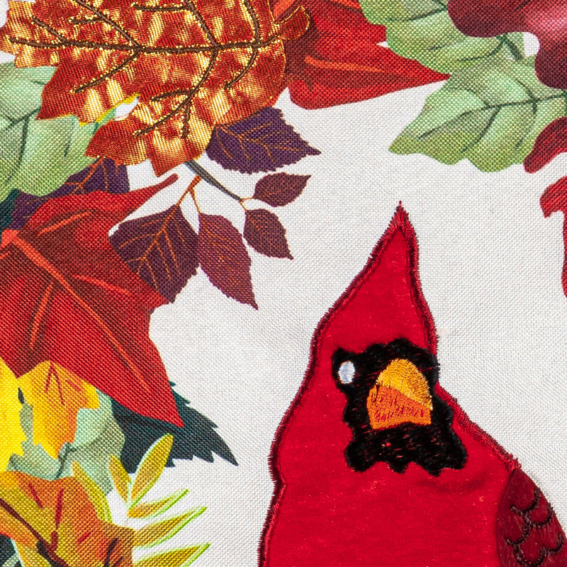 Evergreen Flag,Hello Fall Cardinal Wreath Garden Linen Flag,12.5x0.2x18 Inches