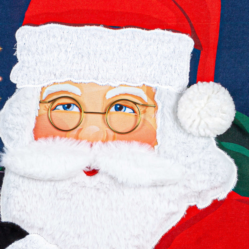 Evergreen Flag,Merry Christmas Santa Everlasting Impressions Textile Decor,12.5x0.13x28 Inches