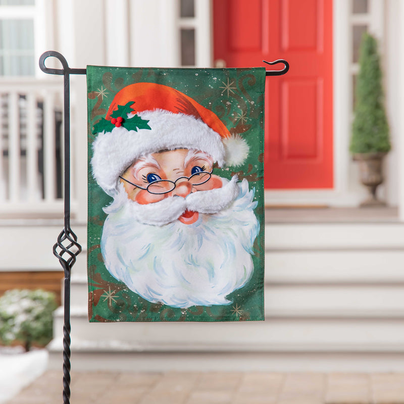 Evergreen Flag,Merry Santa Linen Garden Flag,12.5x0.2x18 Inches