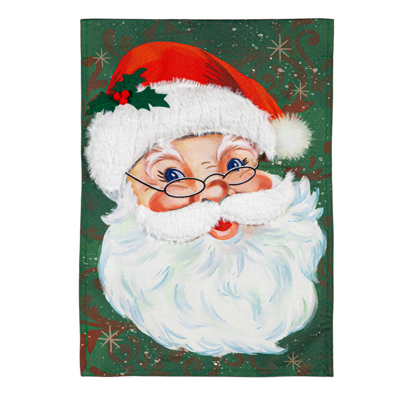 Evergreen Flag,Merry Santa Linen Garden Flag,12.5x0.2x18 Inches