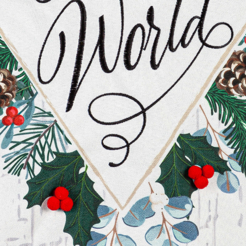 Evergreen Flag,Joy to the World Linen Garden Flag,12.5x0.2x18 Inches