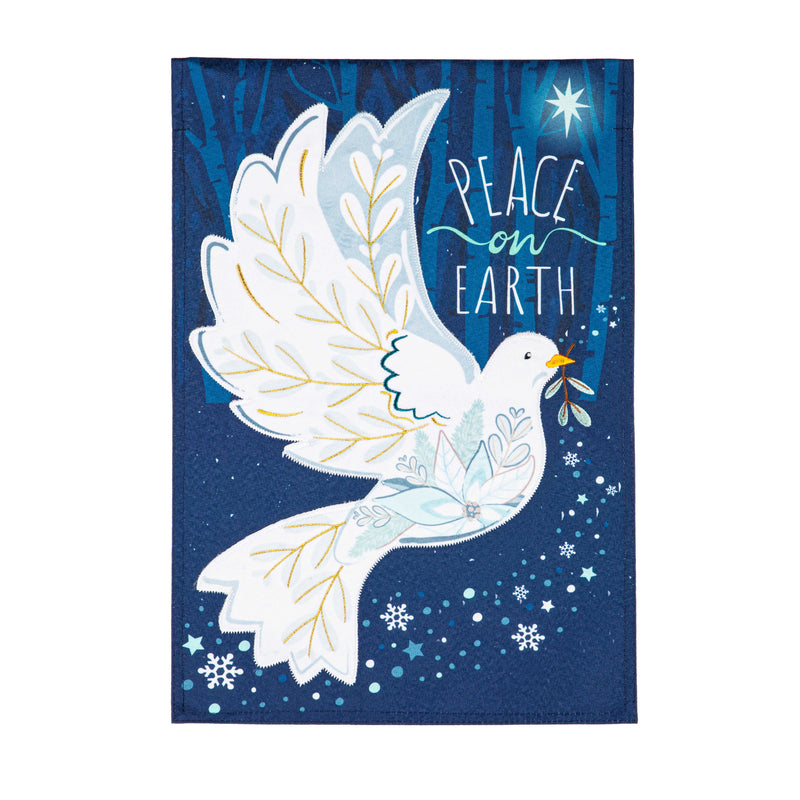 Evergreen Flag,Peace on Earth Dove Linen Garden Flag,12.5x0.2x18 Inches