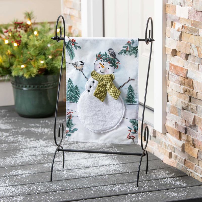 Evergreen Flag,Snowman Linen Garden Flag,12.5x0.2x18 Inches