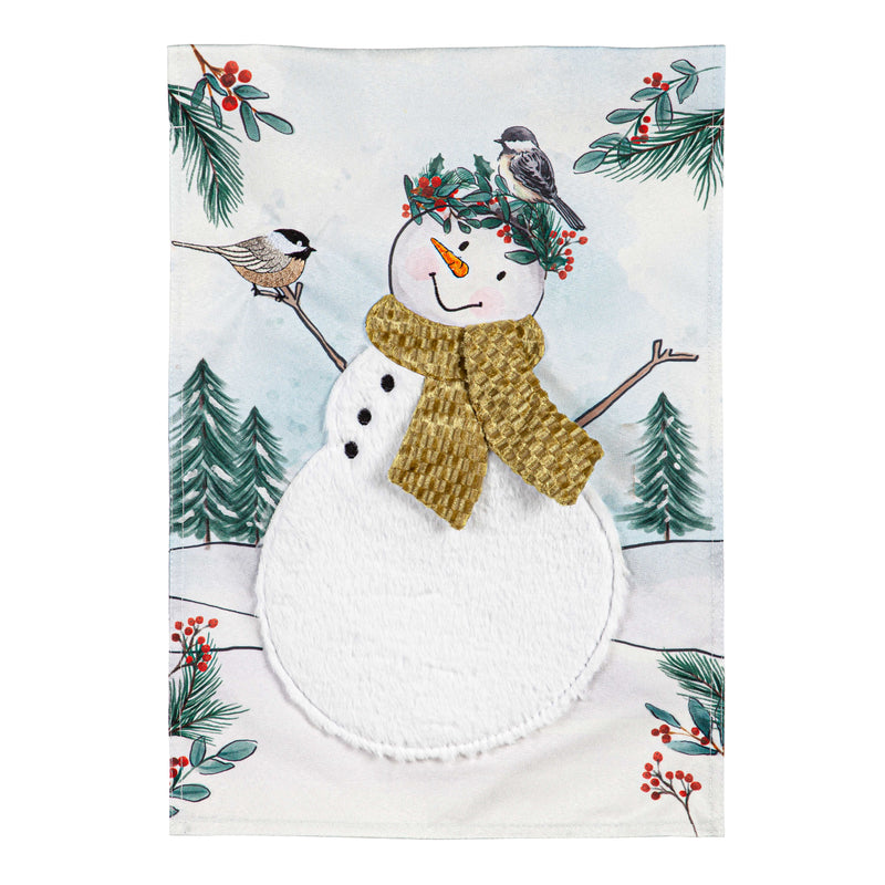 Evergreen Flag,Snowman Linen Garden Flag,12.5x0.2x18 Inches