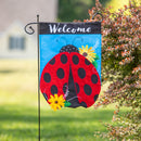 Ladybug Welcome Linen Garden Flag,14l11755