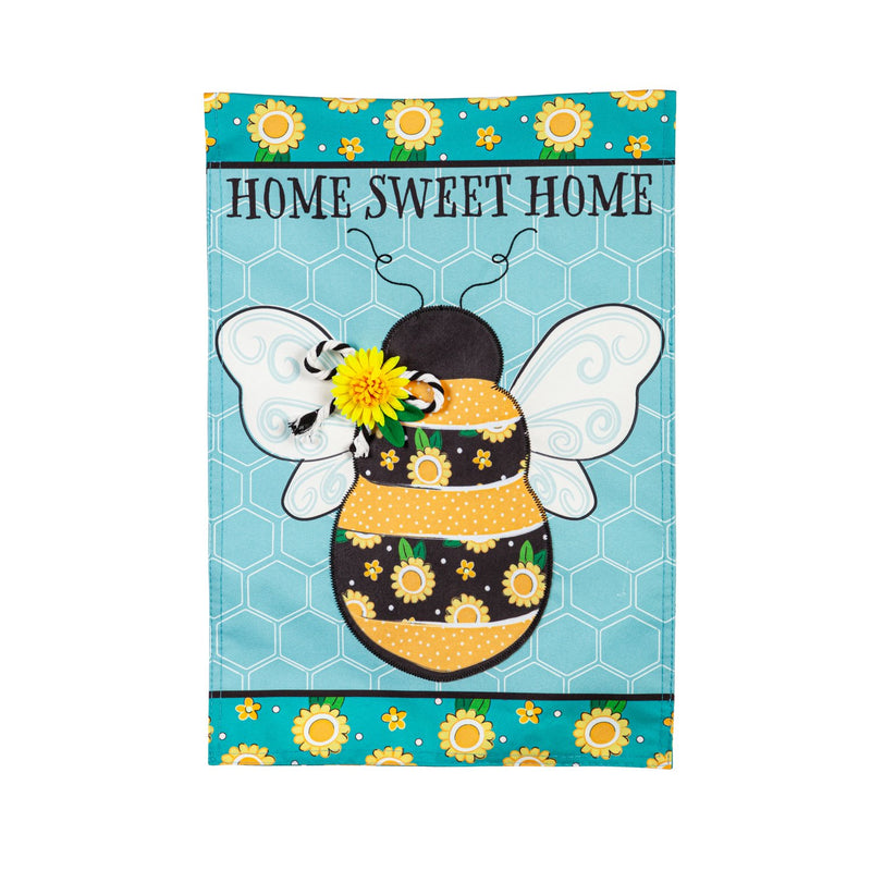 Evergreen Flag,Home Sweet Home Bee Linen Garden Flag,12.5x0.2x18 Inches