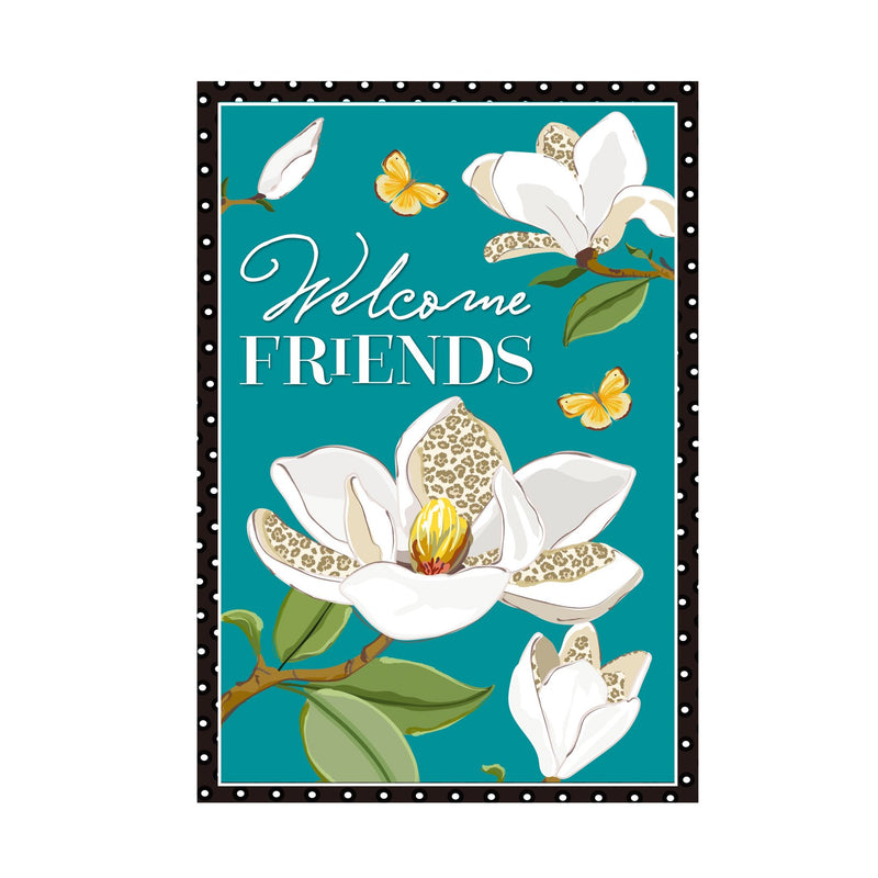 Evergreen Flag,Leopard Magnolia Welcome Linen Garden Flag,12.5x0.2x18 Inches