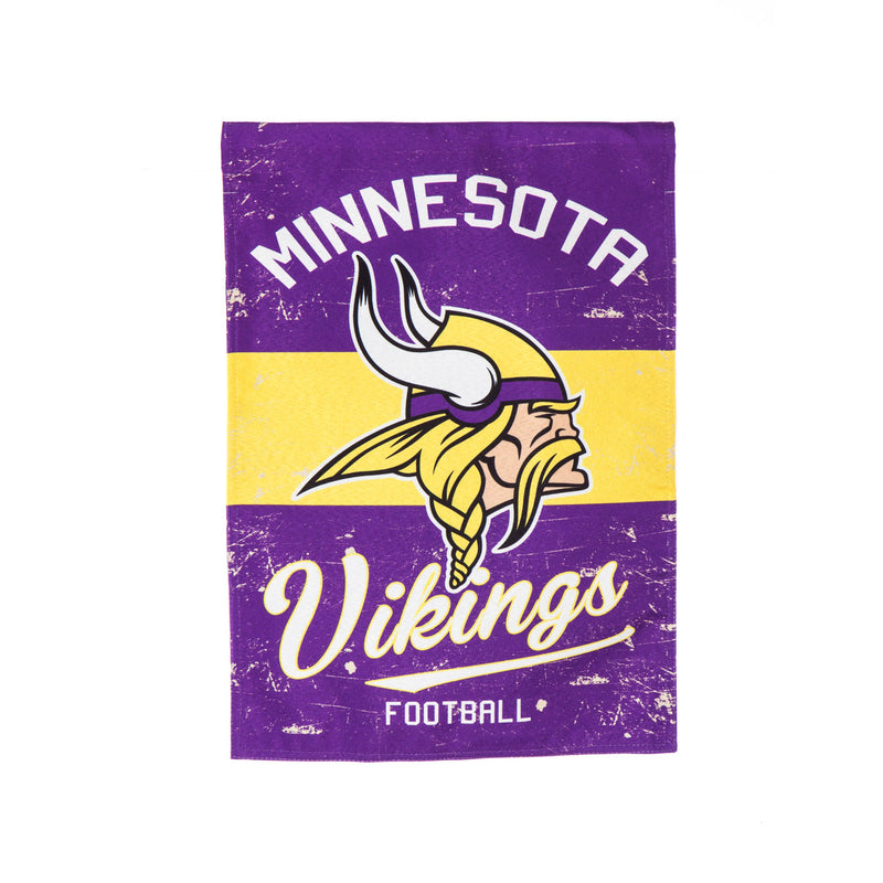 Evergreen Flag,Minnesota Vikings, Vintage Linen GDN,18x0.1x12.5 Inches