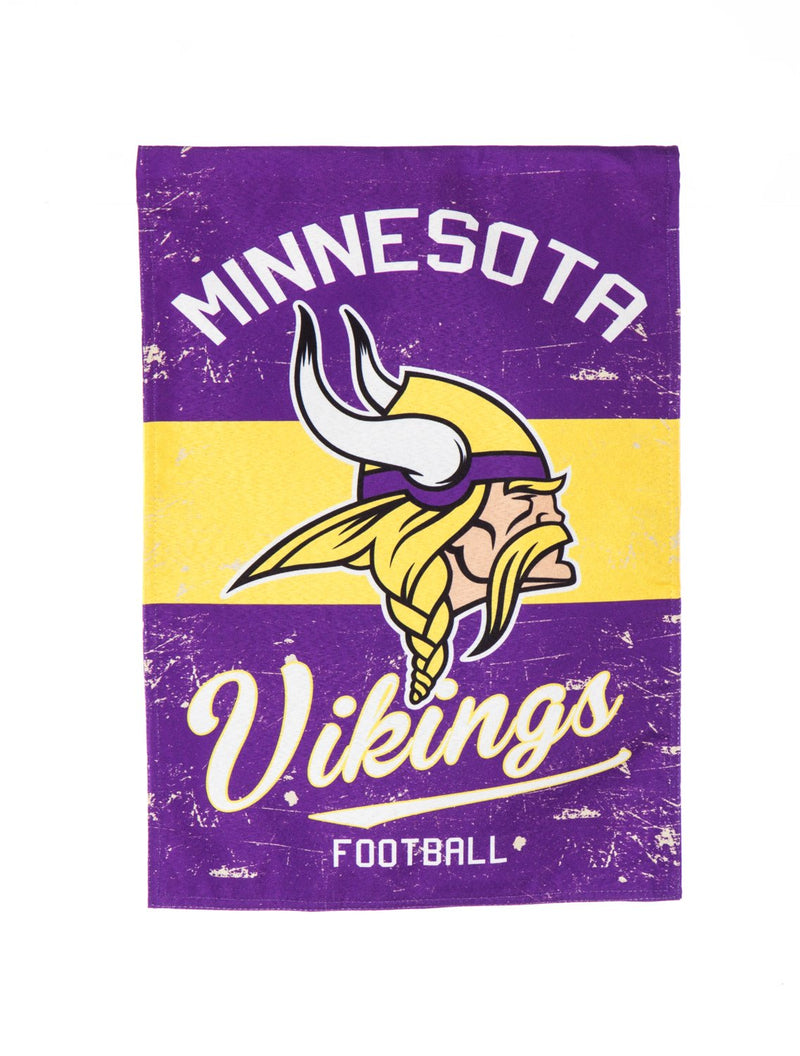 Evergreen Flag,Minnesota Vikings, Vintage Linen GDN,18x0.1x12.5 Inches