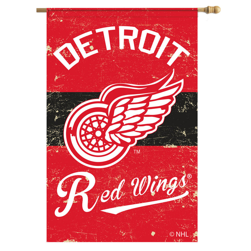 Evergreen Flag,Detroit Red Wings, Vintage Linen GDN,12.5x18x0.1 Inches