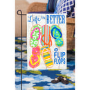Life Is Better In Flip Flops Garden Linen Flag,14l4825