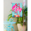 Flamingo Garden Garden Linen Flag,14l8502bl